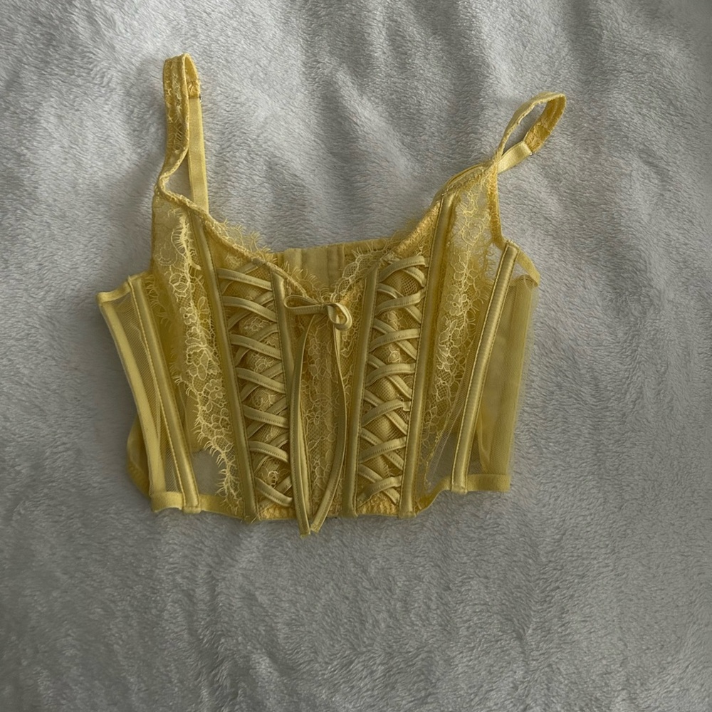 Victoria Secret Unlined Lace-up Corset Top
